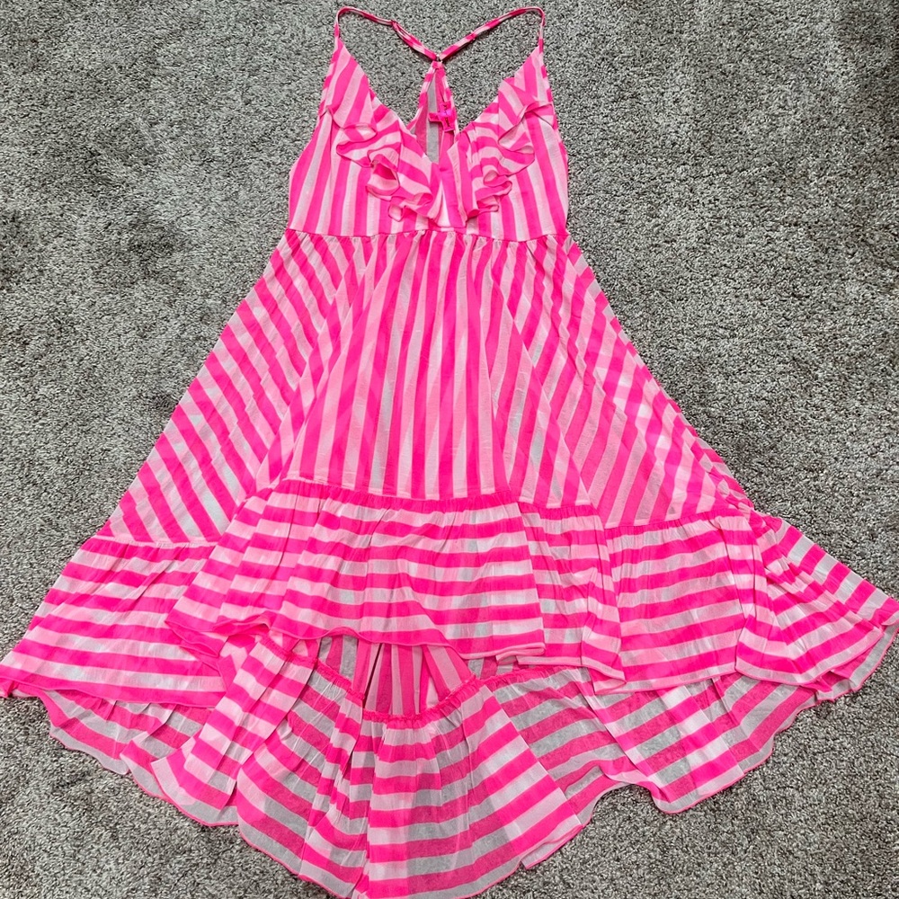Pink Striped Ruffle Summer Dress - Women Intimates & Sleepwear